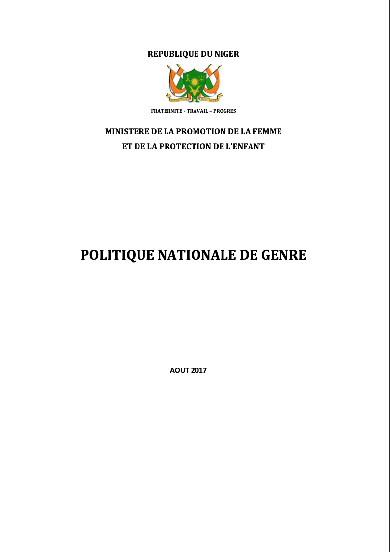 Lire la suite à propos de l’article POLITIQUE NATIONALE DE GENRE DU NIGER